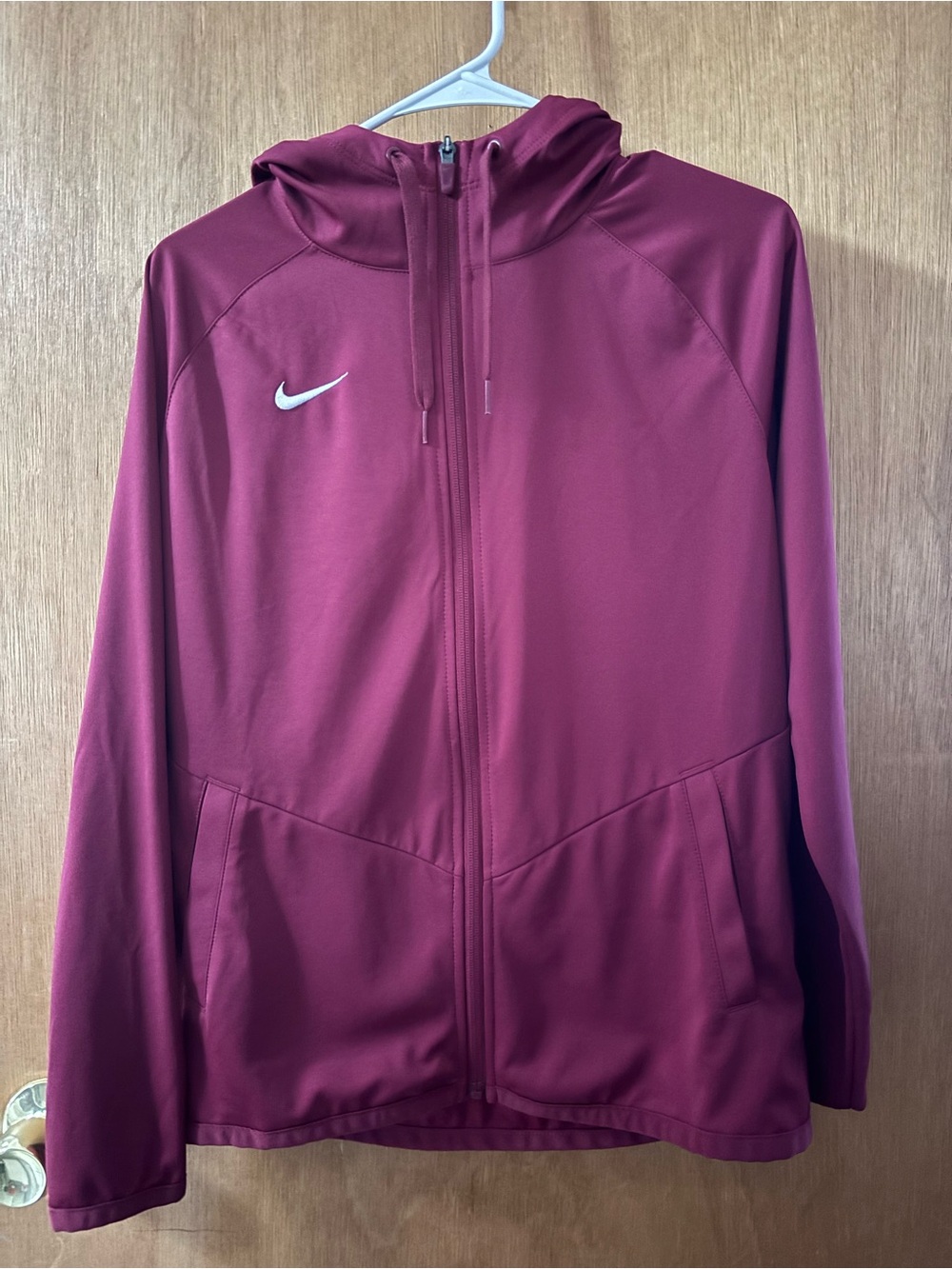 Nike Burgundy Dri-FIT Zip Hoodie